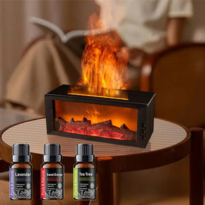 Fireplace Aroma Diffuser Creative Flame Humidifier Waterless Auto-Off Protection with Remote and Realistic Fireplace Night Light Fire Diffuser Bourbon Whisker Humidifier