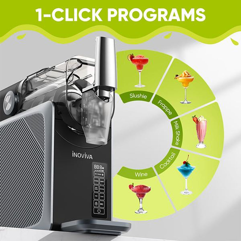 Inoviva Slushie Machine 68Oz | Halloween Gift for Family & Home Parties | 5-In-1 Frozen Drink Maker (Slushie/Milkshake/Frappé/Cocktail/Wine) | Auto-Clean, No Ice Needed | S1.2