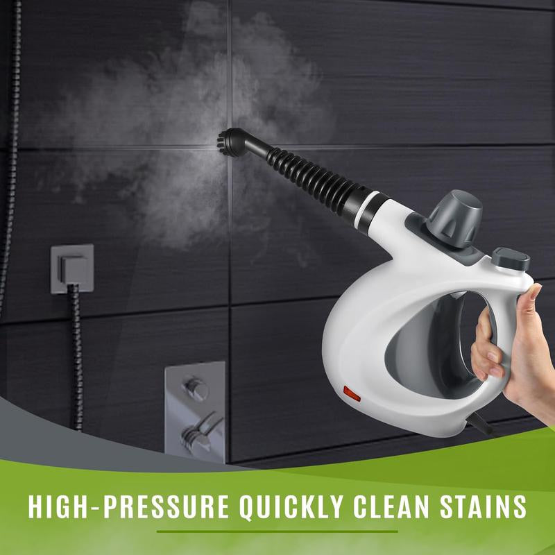 Phueut Pressurized Handheld Multi-Surface Natural Steam Cleaner with 12 Pcs Replacement Parts , Multi-Purpose Steamer for Home Use, Kitchen and Car