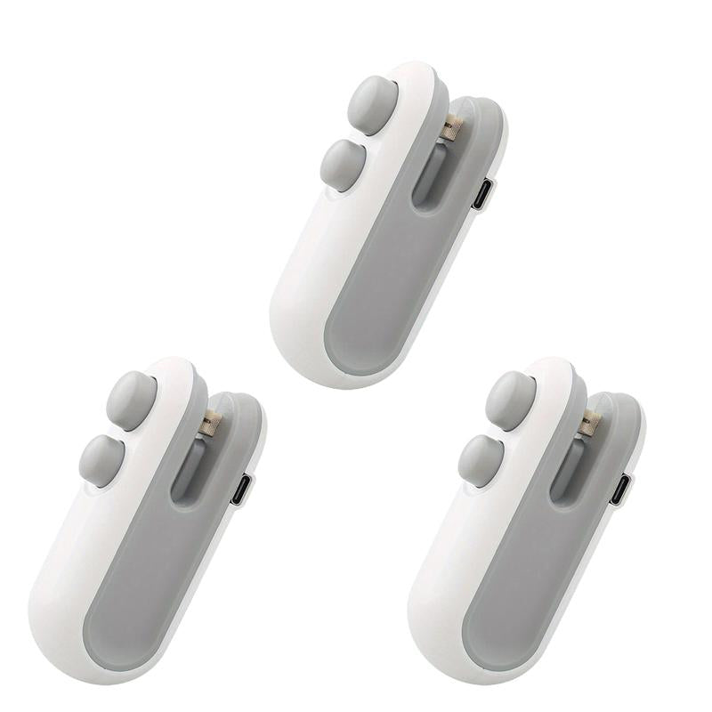 【Faddishdeal】Mini Snack Bag Sealing Machine,2 in 1 Heat USB Rechargeable Snack Bag Selaer,Plastic Electric Bag Sealers, Keep Food Fresh. Portable Sealer Picnics