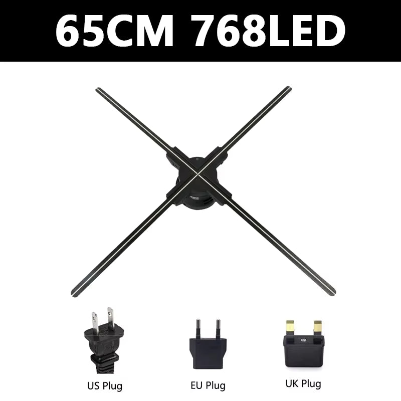 3D Hologram Projector Fan Advertising Display Wifi 52-100Cm Real-Time Led Sign Holographic Lamp Player 3D Support Images Video