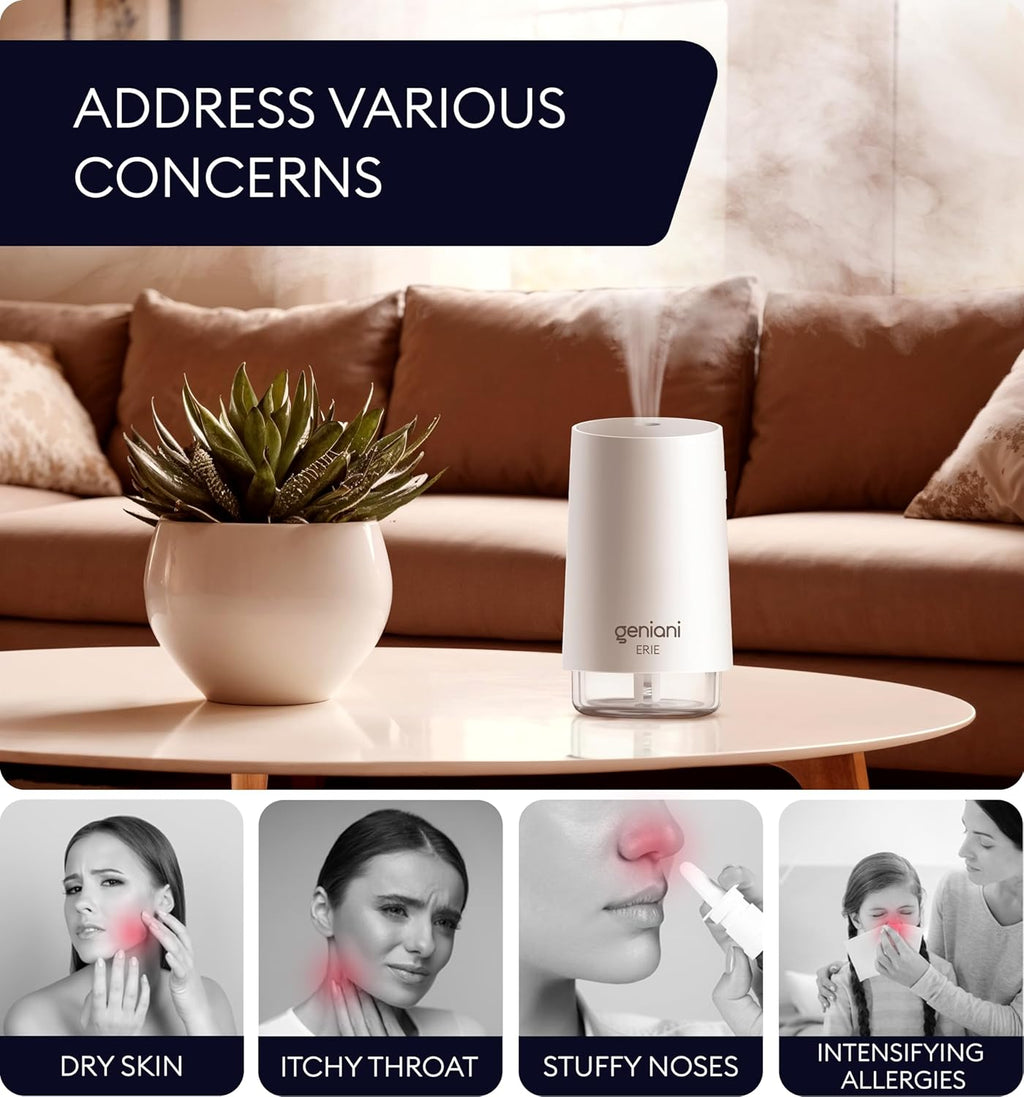 Portable Cool Mist Humidifiers for Bedroom & Office - Ultrasonic Humidifier for Home, Baby, Small Room with Auto Shut Off, 250ML Easy to Clean Water Tank