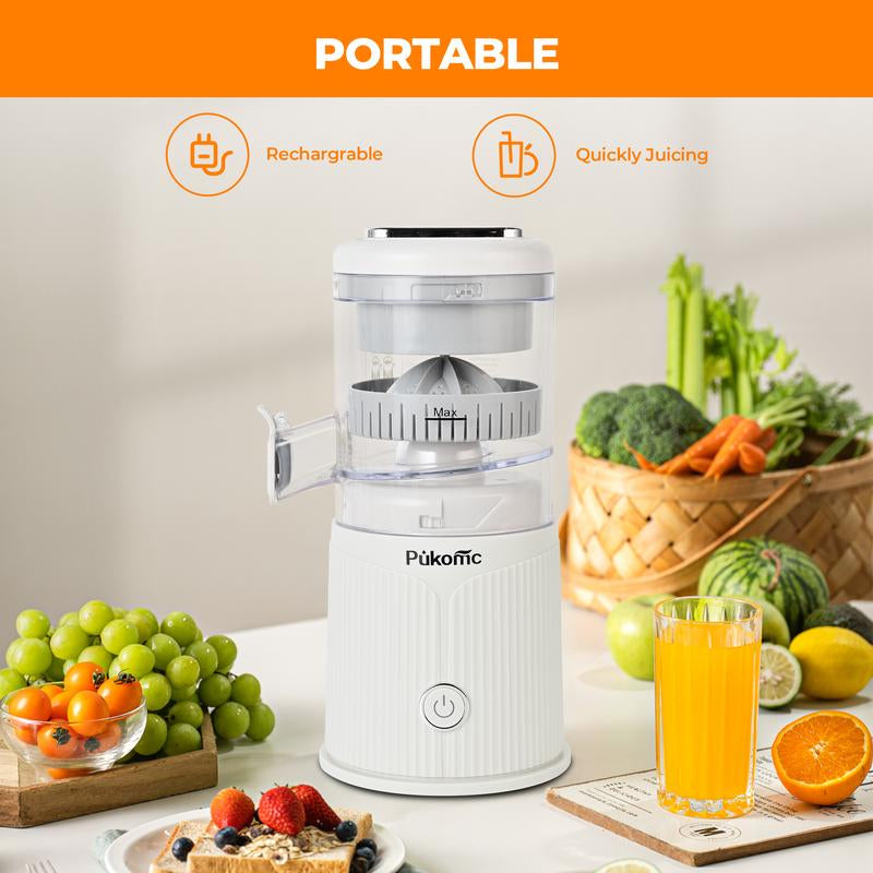 Pukomc Fast Juicer Machine Cordless & Rechargeable Fresh Pulp-Free Juice in Seconds Compact 10.6 Electric Squeezer for Oranges