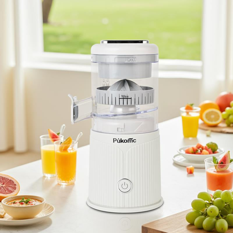 Pukomc Fast Juicer Machine Cordless & Rechargeable Fresh Pulp-Free Juice in Seconds Compact 10.6 Electric Squeezer for Oranges