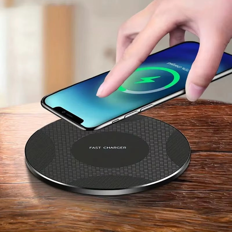 VIKEFON Wireless Charger Pad Stand Desktop Ultra-Thin Mobile Phone Fast Charging Dock Station for Iphone 14 13 12 Samsung Xiaomi