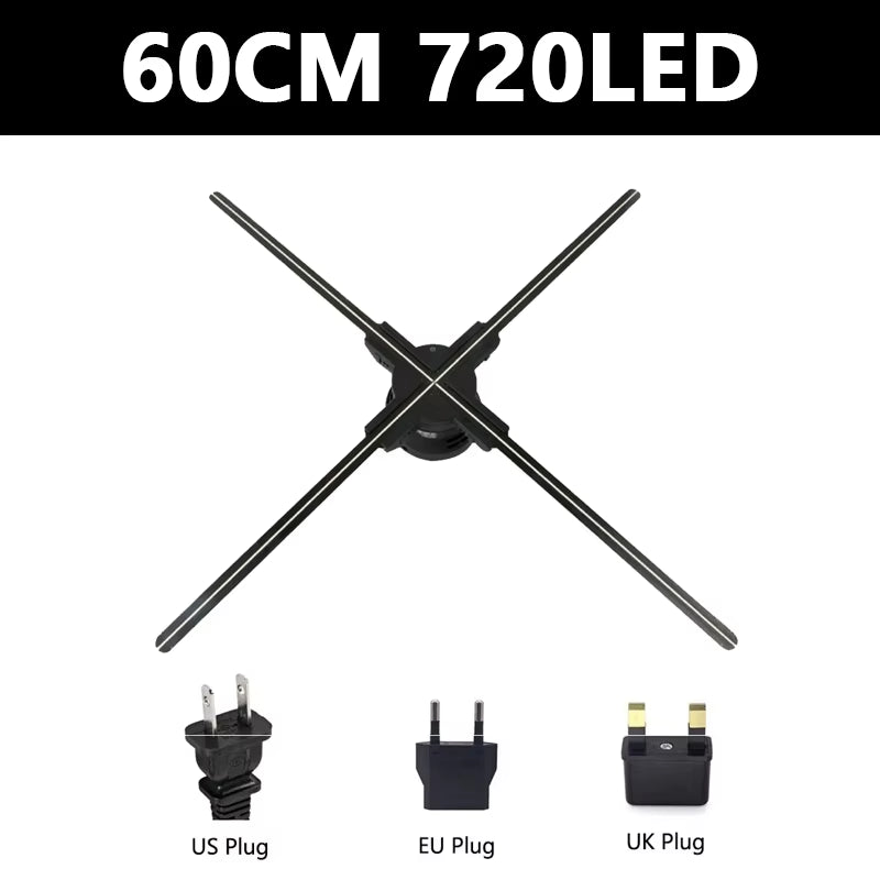 3D Hologram Projector Fan Advertising Display Wifi 52-100Cm Real-Time Led Sign Holographic Lamp Player 3D Support Images Video