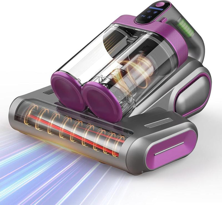 Mattress Vacuum Cleaner, 16Kpa Cordless Bed Handheld Vacuum, Vacuum Cleaner with 253.7Nm UV-C Light, HEPA Filter & Ultrasonic, Versatile Portable Vacuums for Bed, Sofa, Couch, Crib