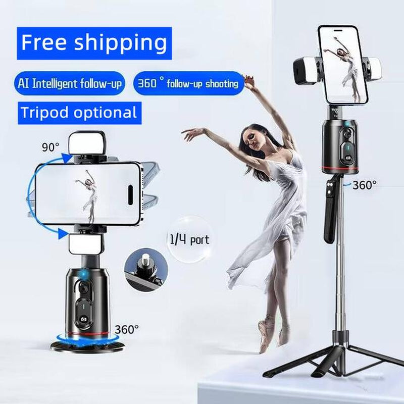 【Roreta 3C Digital Store】Auto Face Tracking Phone Holder,Optional 66.9" Mobile Phone Tripod and Wireless Remote Control Page Turer.Easy to Carry and Travel,Stable and Durable Adjustable Selfie
