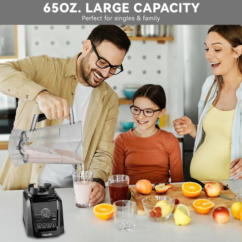 Blender for Smoothies with 65Oz Large Capacity, 1200W Powerful Motor Blenders for Kitchen, 4 Presetting & 9 Speeds, Countertop Blenders for Ice Crush, Ice Cream, Frozen Drinks, with LED Display