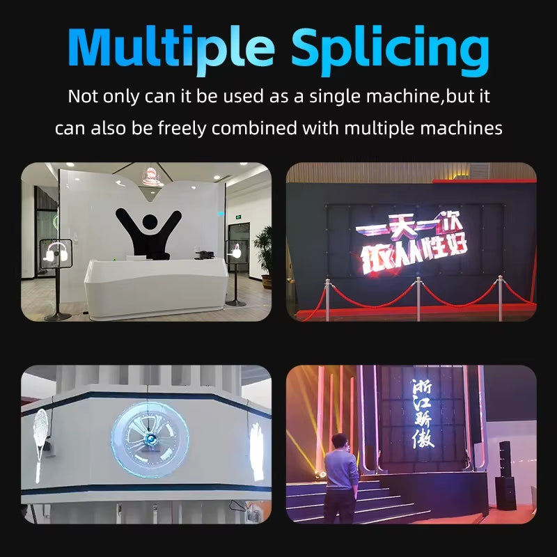 3D Hologram Projector Fan Advertising Display Wifi 52-100Cm Real-Time Led Sign Holographic Lamp Player 3D Support Images Video