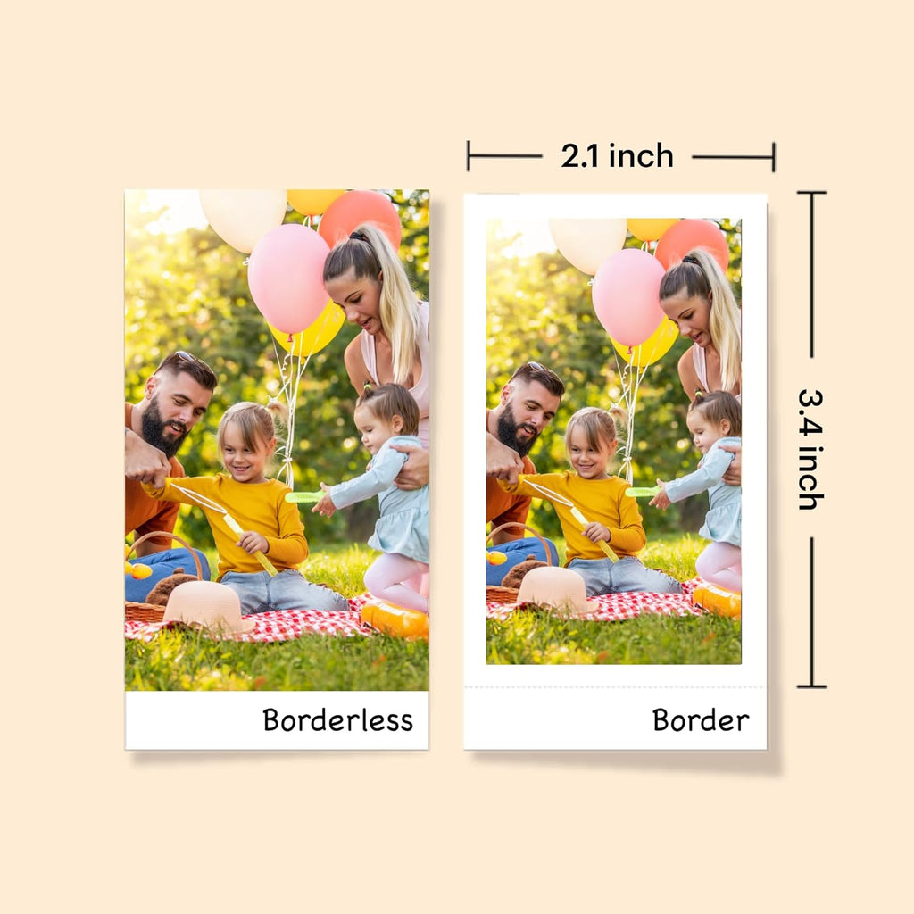 Mini 2 Retro 4PASS Portable Photo Printer, 2.1X3.4 Inches, 38 Sheets Bundle, White