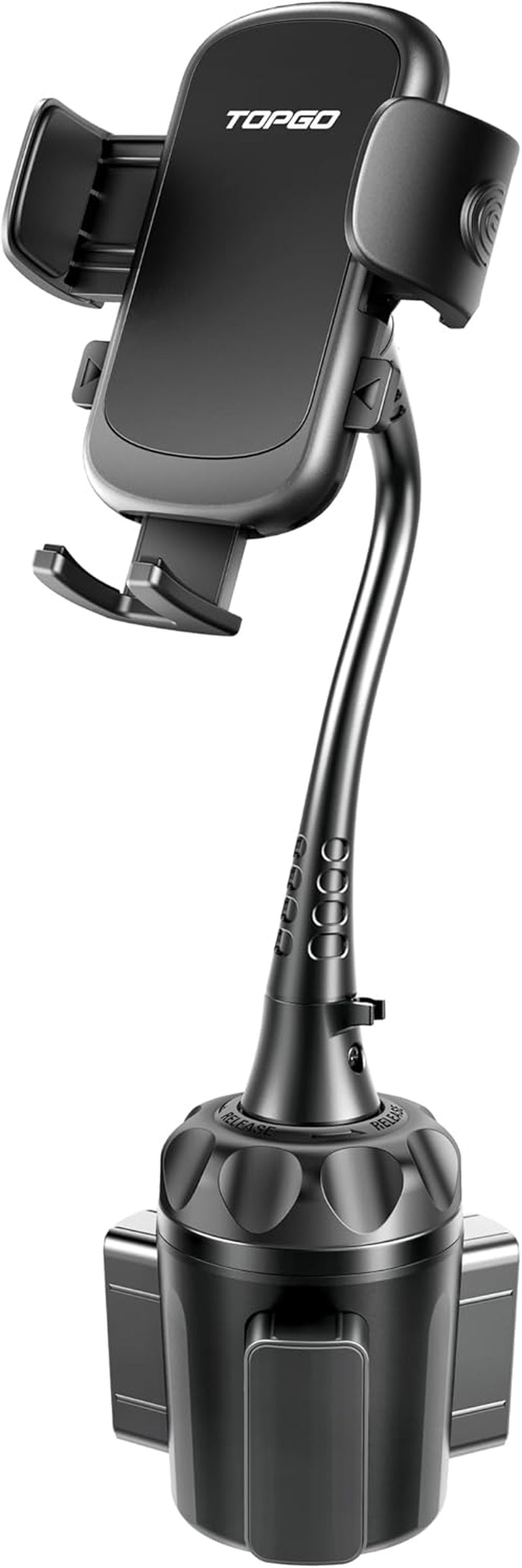 Cup Phone Holder for Car [Upgraded Adjustable Gooseneck & Firmly Stable] Car Phone Mount Cell Phone Automobile Cradles for Iphone 16 and All 4-7 Inches Smartphone(Black)