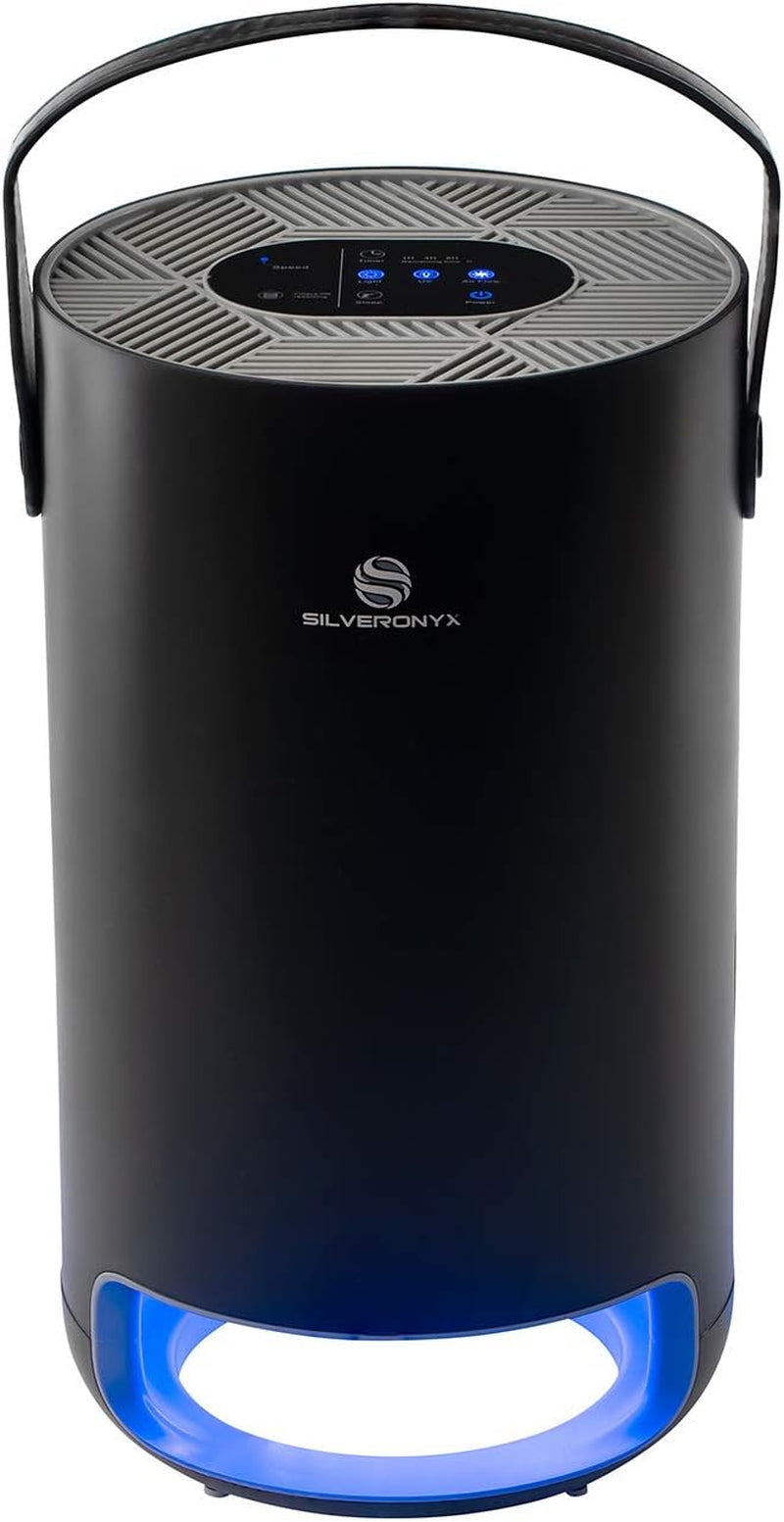 HEPA Air Purifier for Home Allergies Pets Hair in Bedroom, True HEPA Filter 3-In-1 Cleaner, Removes Pet Dander, Odor, Dust, in Living Room, Office, Desktop, Portable, Sleep Mode, 3-Speed, Black