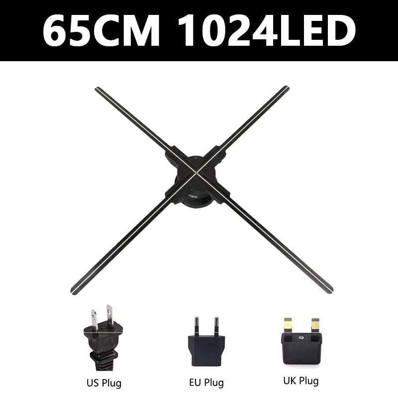 3D Hologram Projector Fan Advertising Display Wifi 52-100Cm Real-Time Led Sign Holographic Lamp Player 3D Support Images Video