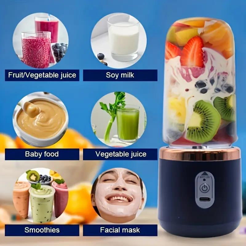 Mini Portable Juicer Cup-Citrus Juicers with Fruit Squeezer,Food Mixer, Ice Crusher, and Charging Function-Multi-Functional,Easy to Clean, Bpa Free, Space-Saving Design,Life Hacker, Lightweight