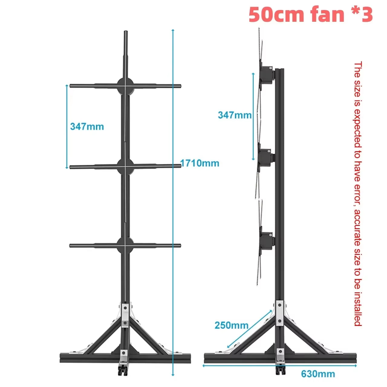 2025 3D Hologram Projector Fan 45-65Cm Advertising Display Stand Led Sign Holographic Lamp Player 3D Fan Stand Support Splicing