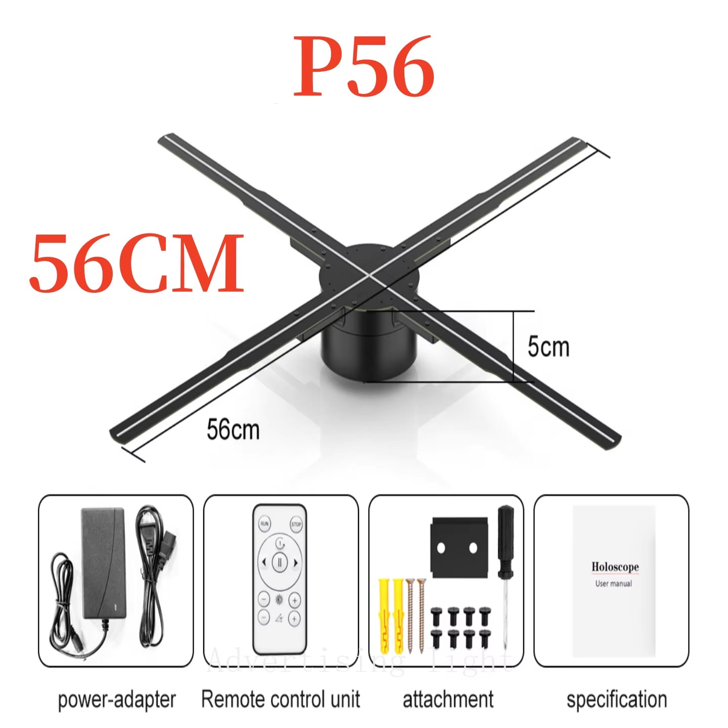 2025 3D Hologram Projector Fan 45-65Cm Advertising Display Stand Led Sign Holographic Lamp Player 3D Fan Stand Support Splicing