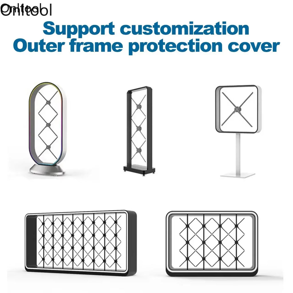 2025 3D Hologram Projector Fan 45-65Cm Advertising Display Stand Led Sign Holographic Lamp Player 3D Fan Stand Support Splicing