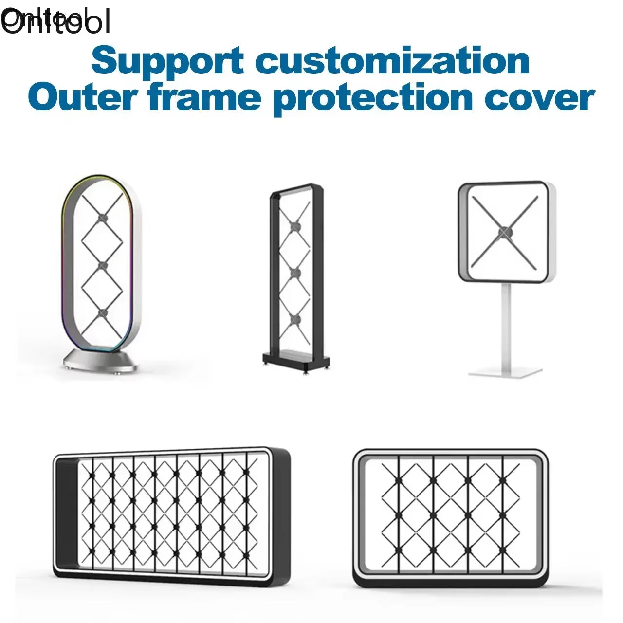 2025 3D Hologram Projector Fan 45-65Cm Advertising Display Stand Led Sign Holographic Lamp Player 3D Fan Stand Support Splicing