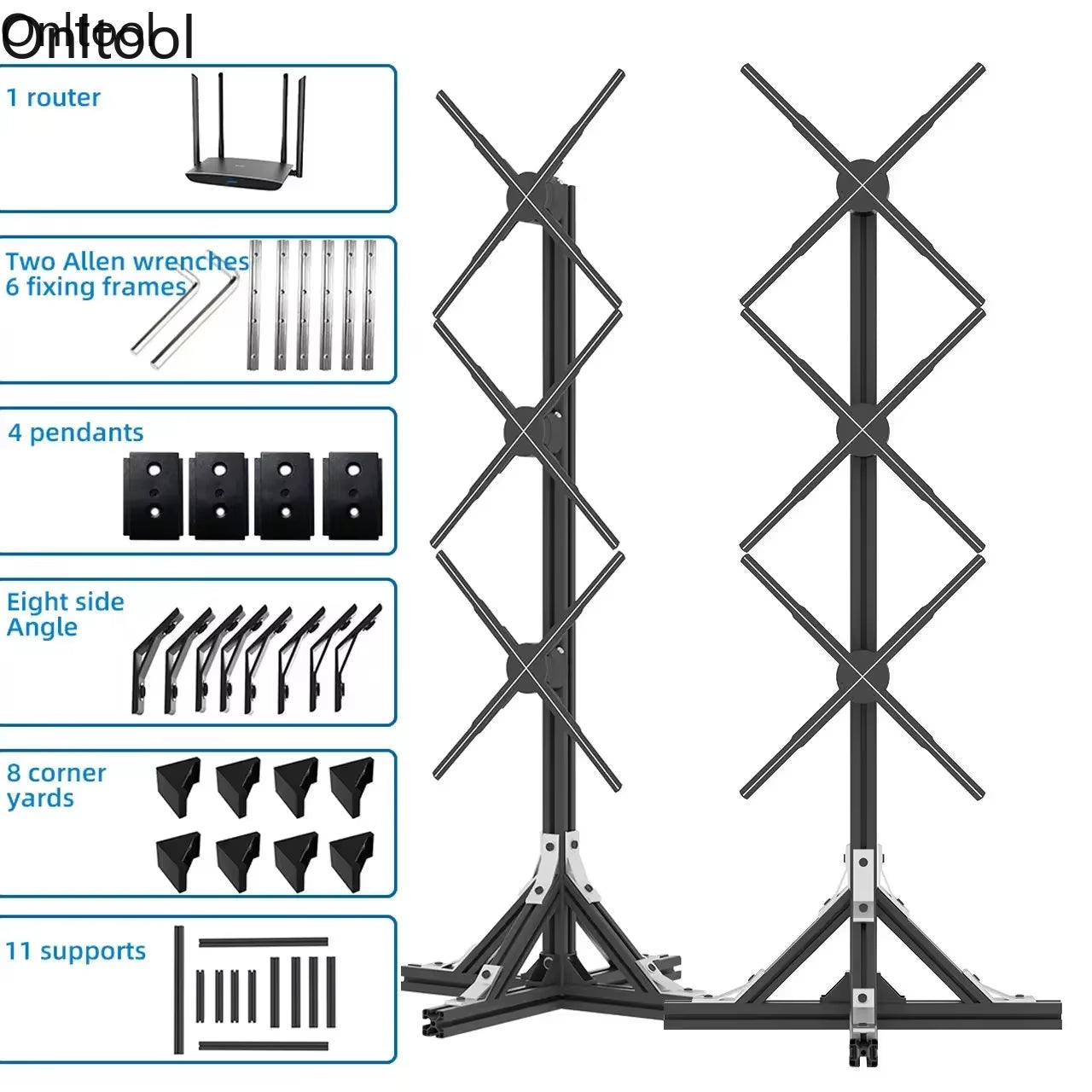 2025 3D Hologram Projector Fan 45-65Cm Advertising Display Stand Led Sign Holographic Lamp Player 3D Fan Stand Support Splicing