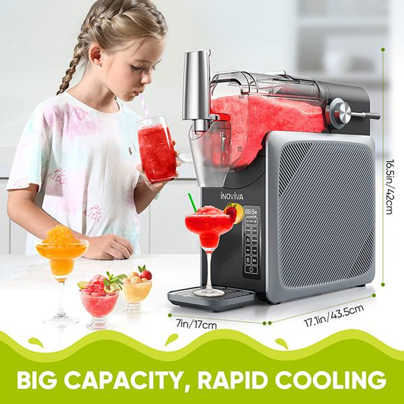 Inoviva Slushie Machine 68Oz | Halloween Gift for Family & Home Parties | 5-In-1 Frozen Drink Maker (Slushie/Milkshake/Frappé/Cocktail/Wine) | Auto-Clean, No Ice Needed | S1.2