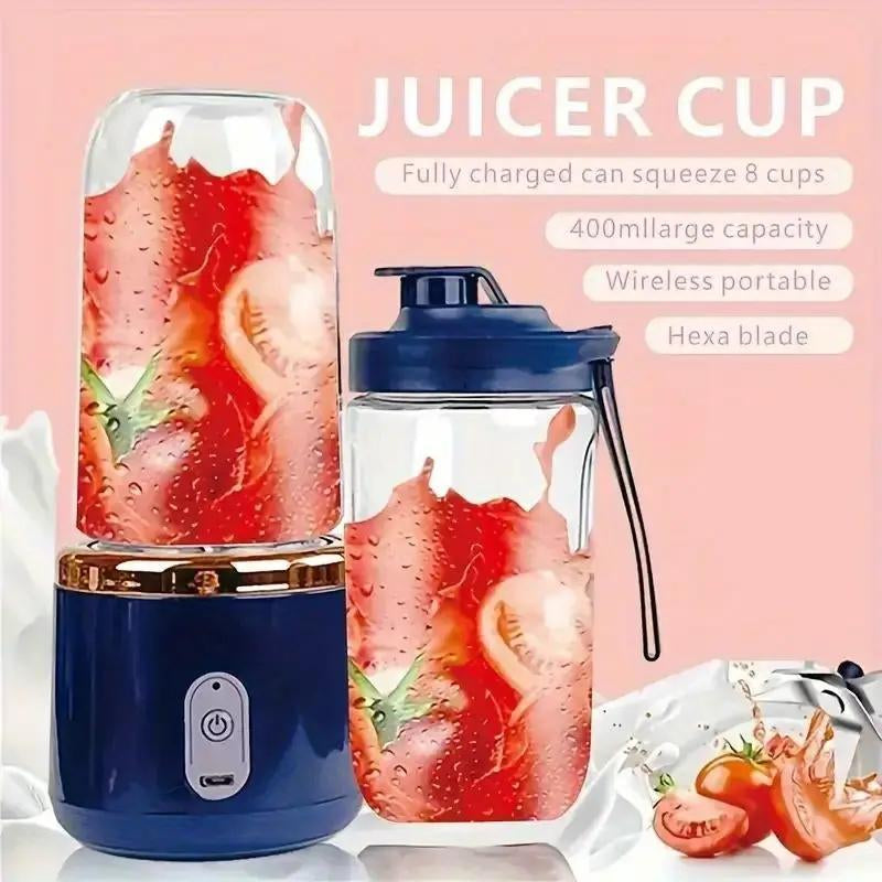 Mini Portable Juicer Cup-Citrus Juicers with Fruit Squeezer,Food Mixer, Ice Crusher, and Charging Function-Multi-Functional,Easy to Clean, Bpa Free, Space-Saving Design,Life Hacker, Lightweight