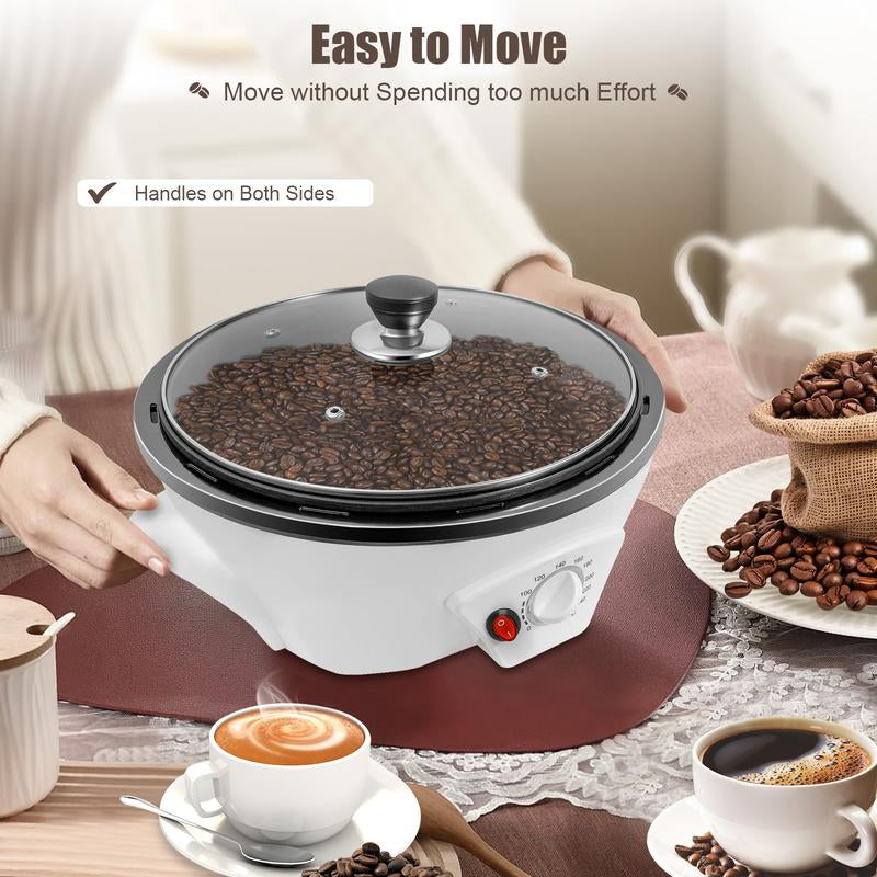 Household Coffee Beans Baking Machine, Electric Coffee Roaster Machine,0-240°Temperature Adjustment, Coffee Bean Roaster Machine Non Stick Popcorn Maker