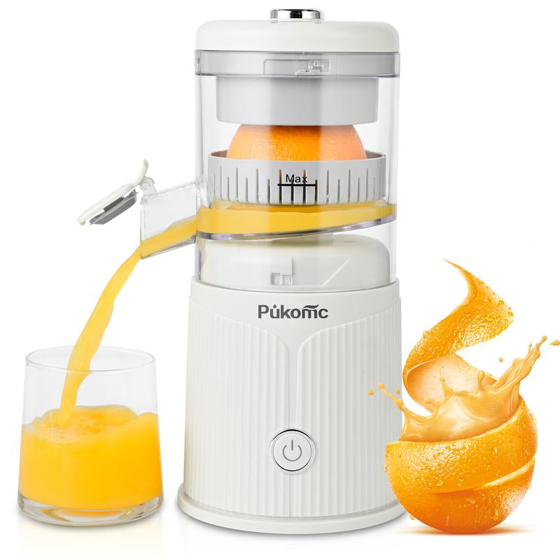 Pukomc Fast Juicer Machine Cordless & Rechargeable Fresh Pulp-Free Juice in Seconds Compact 10.6 Electric Squeezer for Oranges