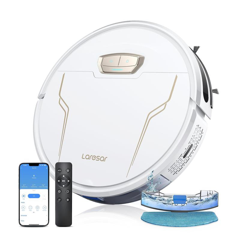 Laresar 3-In-1 Self-Charging Robot Vacuum Cleaner & Mop,4500Pa Strong Suction Carpet Auto-Boost Robotic Vacuum Cleaner, Self-Charging, Remote Control, Anti-Collision and Boundary Strips Smart Robot Vacuum Durable Powerful,Dealsforyoudays,Dealsforyoudays