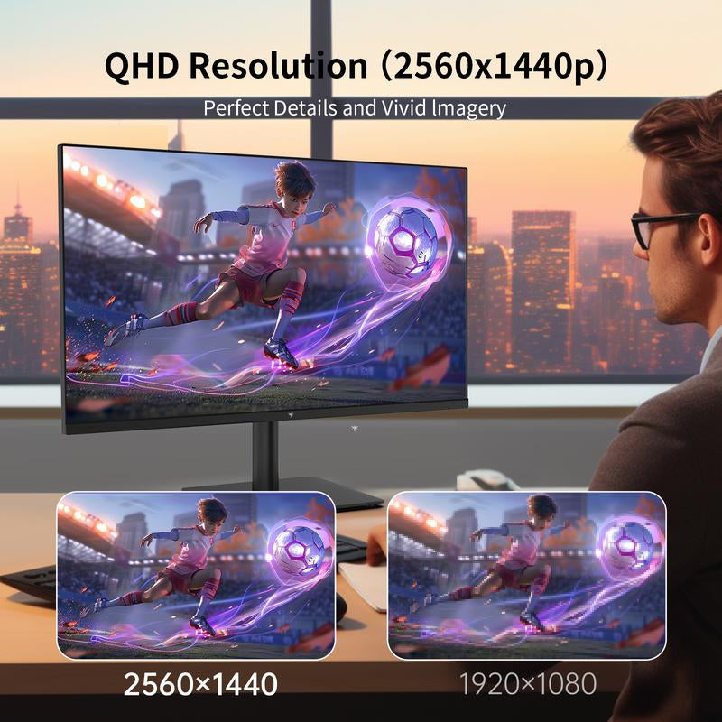 KTC 27-Inch 2K QHD 100Hz Computer Monitor, 2560*1440 IPS Panel PC Gaming Monitor, Anti-Blue Light Screen, 100% High Color Gamut, 123% Srgb, Support Free Sync and G Sync, PC Monitor for Casual Gaming and Working