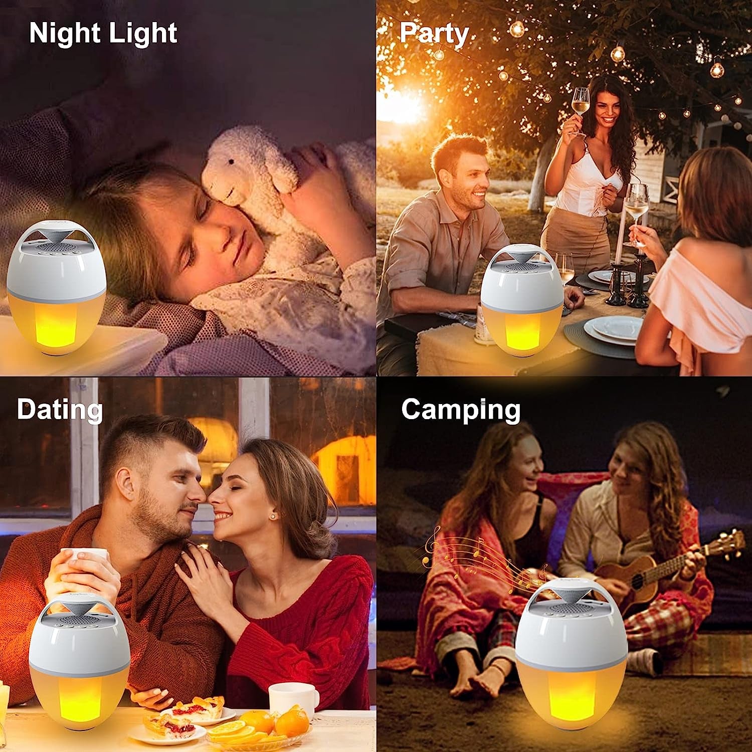 LED Flame Floating Bluetooth Speaker for Pool, IP68 Waterproof, Hot Tub with Rich Bass, HD Stereo Sound, Hands-Free Portable for Outdoor