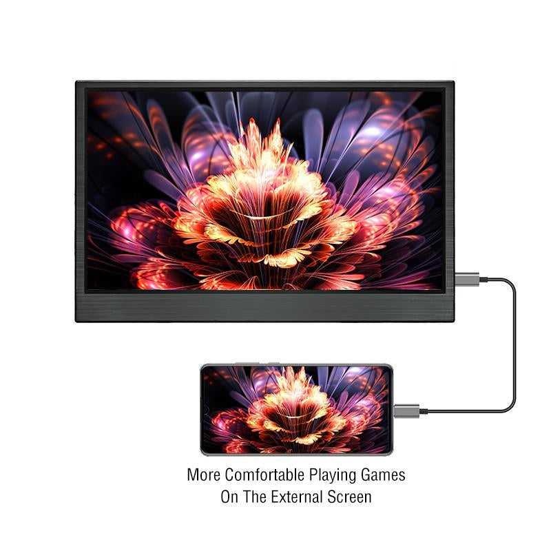 ANMITE 15.6 Inch Portable Monitor, 1 Count 1080P HDR 16:9 Low Blue Light Monitor, Multifunctional Monitor for Xbox/Ps5/5/Switch/Phone/Computer/Laptop