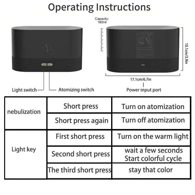 Portable Simulated Flame Air Aroma Diffuser, 7 Flame Color Noiseless Essential Oil Diffuser with Auto-Off Protection, USB Powered Desktop Humidifier, Gifts for Girlfriend, Room Humidifier, Aromatherapy Diffusers, Fragrance Machine, Home Desktop Humidifier