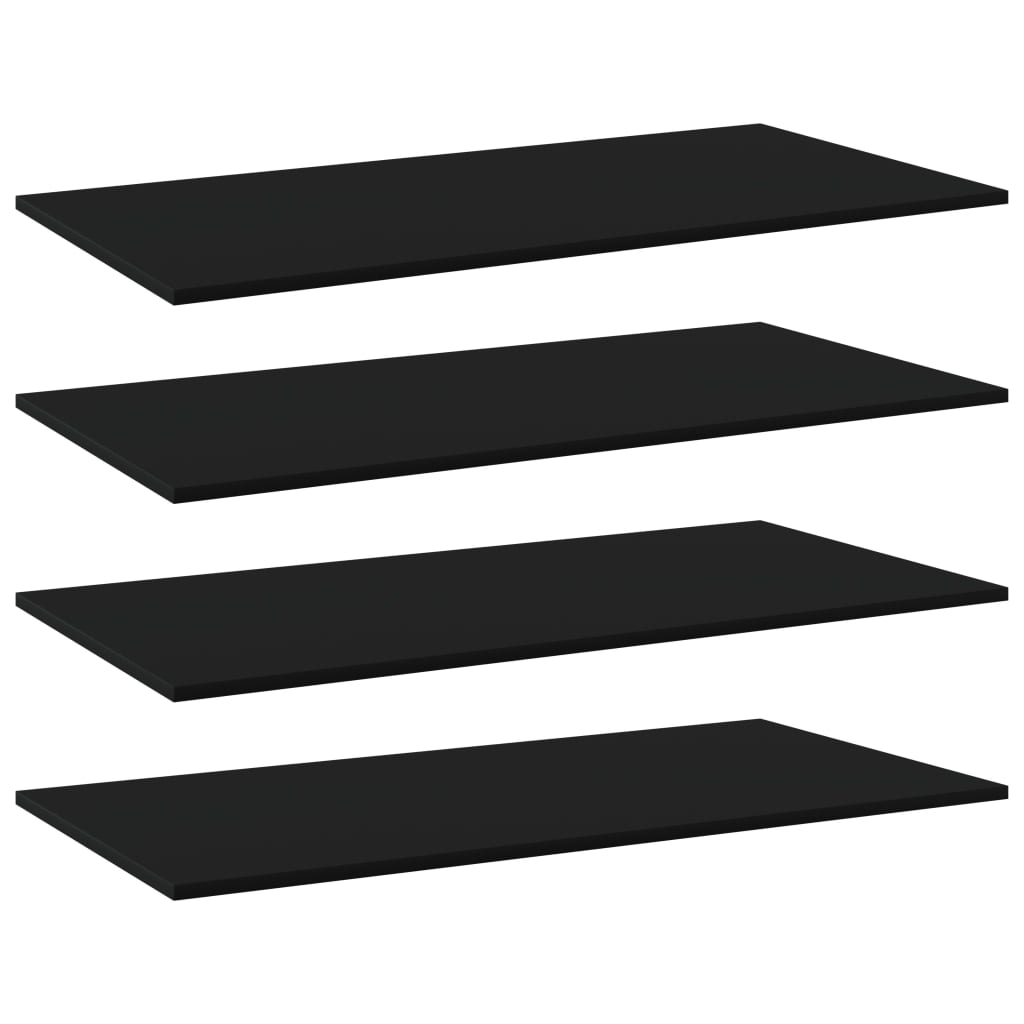 NNEVL Bookshelf Boards 4 pcs Black 80x30x1.5 cm Chipboard-0