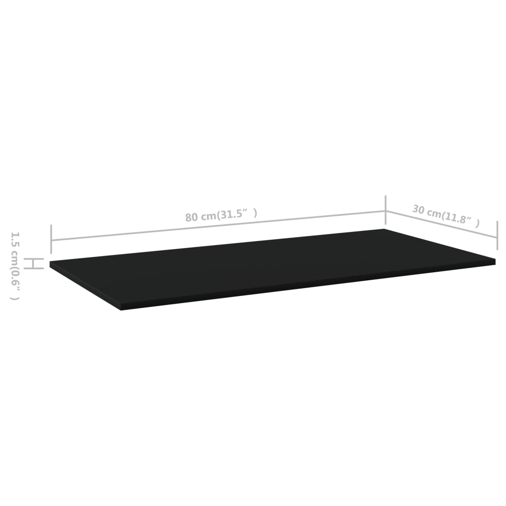 NNEVL Bookshelf Boards 4 pcs Black 80x30x1.5 cm Chipboard-4