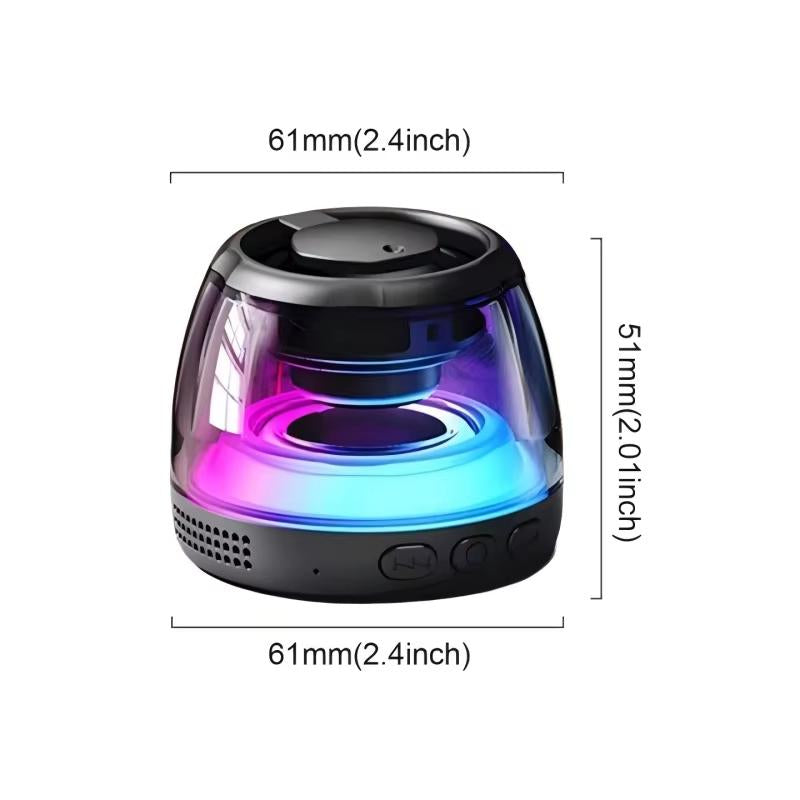 Joytutus Magnetic Bluetooth Speaker Portable Wireless Outdoor with TF Card Slot RGB Atmosphere Lights Sound System Trucks Colorful Dustproof Smartphone Rechargeable Car Audio Black Metal Compact & Portable Design 360° Holographic Sound Effects