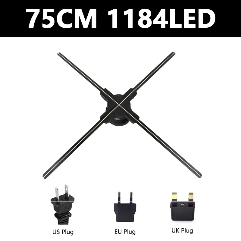 3D Hologram Projector Fan Advertising Display Wifi 52-100Cm Real-Time Led Sign Holographic Lamp Player 3D Support Images Video