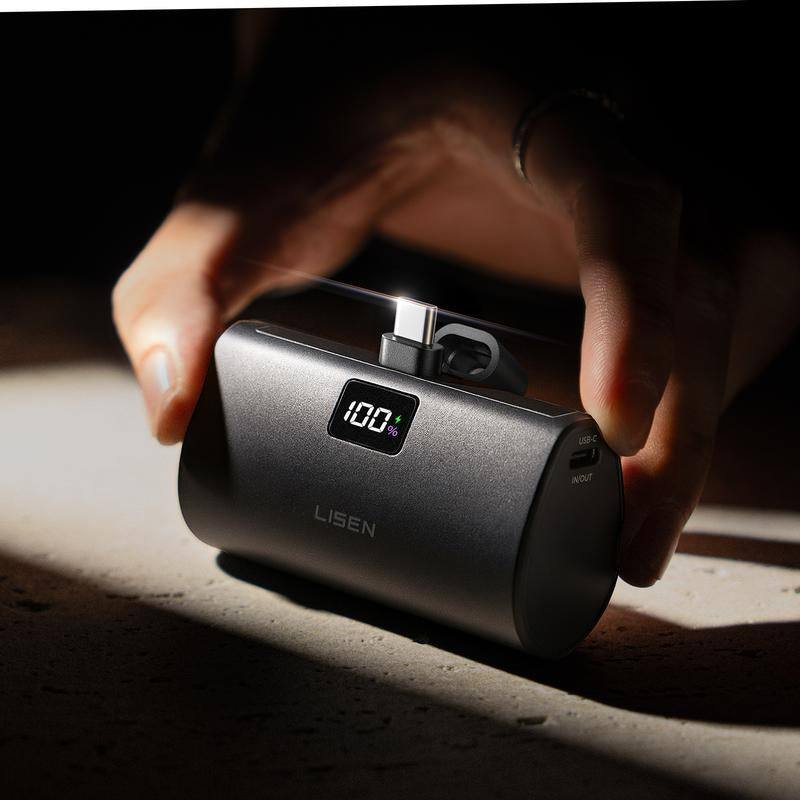 LISEN Small Portable Charger 7000Mah Mini Portable Charger Power Bank for Apple Watch & Iphone Series 16-12 USB Type-C Charger Digital Display, Lightwight and Compact Travel-Friendly Design