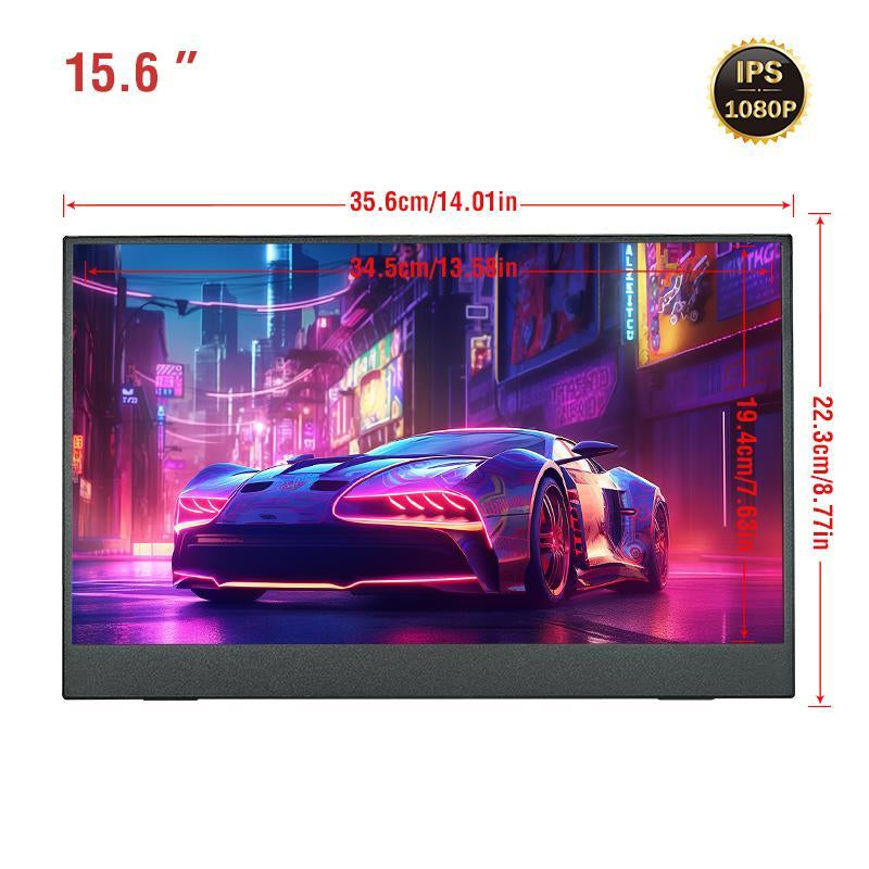 ANMITE 15.6 Inch Portable Monitor, 1 Count 1080P HDR 16:9 Low Blue Light Monitor, Multifunctional Monitor for Xbox/Ps5/5/Switch/Phone/Computer/Laptop