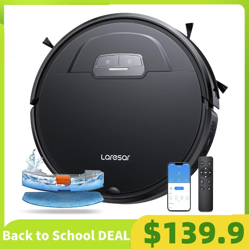 Laresar 3-In-1 Self-Charging Robot Vacuum Cleaner & Mop,4500Pa Strong Suction Carpet Auto-Boost Robotic Vacuum Cleaner, Self-Charging, Remote Control, Anti-Collision and Boundary Strips Smart Robot Vacuum Durable Powerful,Dealsforyoudays,Dealsforyoudays