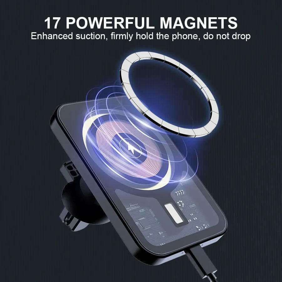 30W Magnetic Wireless Charger Car Air Vent Mount Phone Holder Stand Fast Charging Station For iPhone 12 13 14 Pro Max macsafe