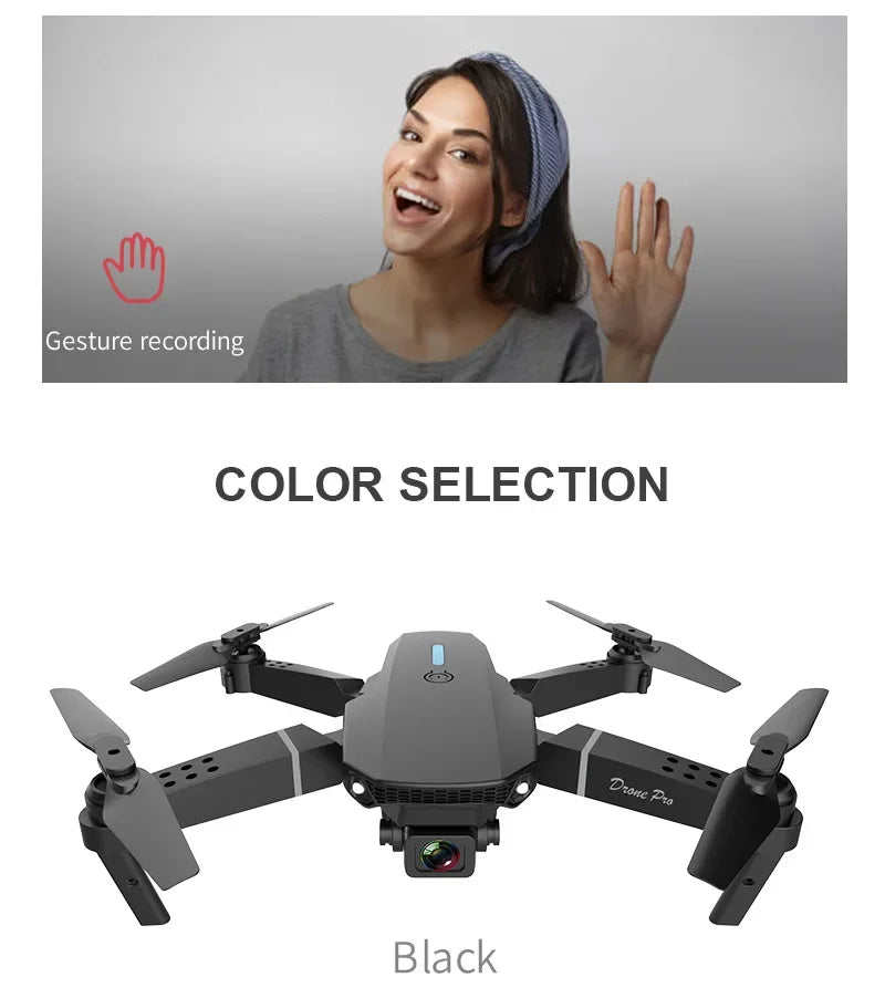 2025 New E88 Pro WiFi FPV Drone - 1080P/4K Single/Dual Camera, Wide-Angle HD, Altitude Hold, Foldable Quadcopter, RC Helicopter