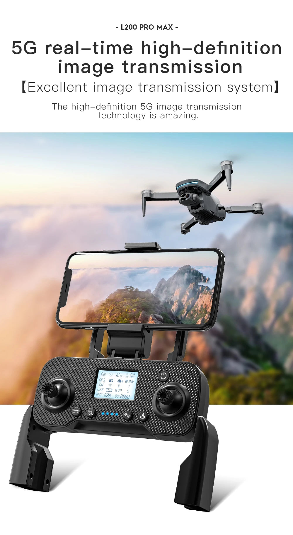 L200 PRO MAX GPS Drone with 2-axis Gimbal Professional Anti-shake 4K HD Camera FPV Drone 360° Obstacle Avoidance Quadcopter Toys