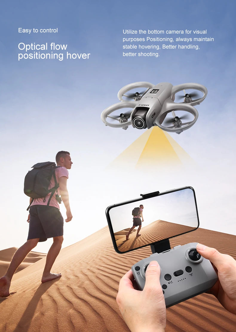 Xiaomi D16 Mini Drone with 180° Electric Adjustable 8K HD Camera WiFi Light Flow Drone Pocket Obstacle Avoidance Rc Quadcopter