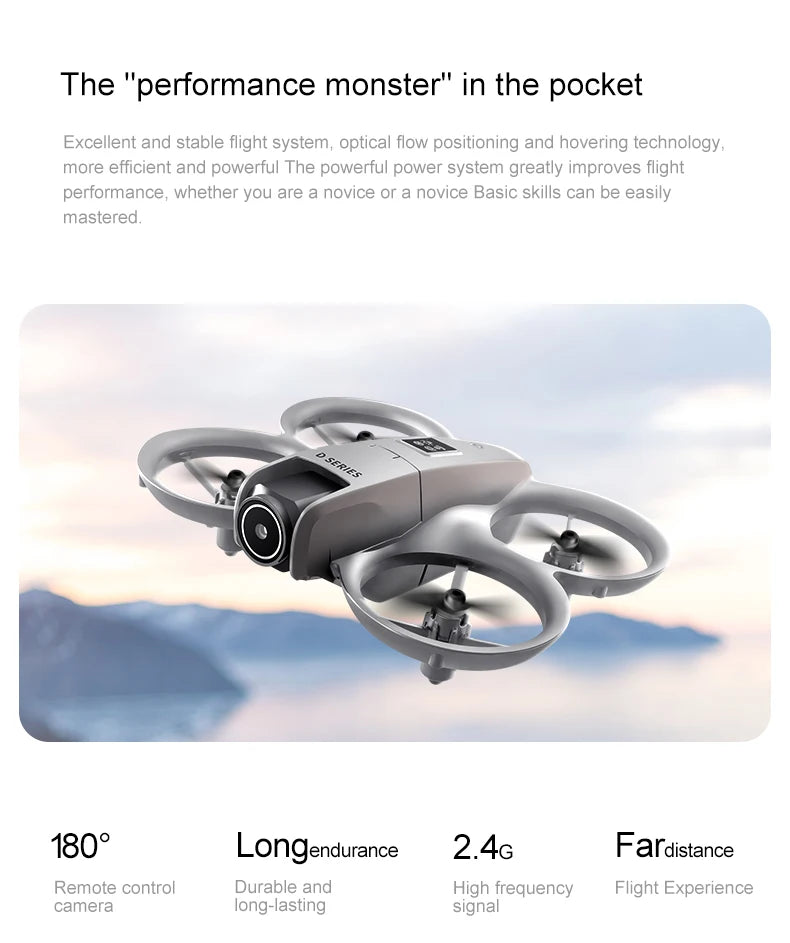 Xiaomi D16 Mini Drone with 180° Electric Adjustable 8K HD Camera WiFi Light Flow Drone Pocket Obstacle Avoidance Rc Quadcopter