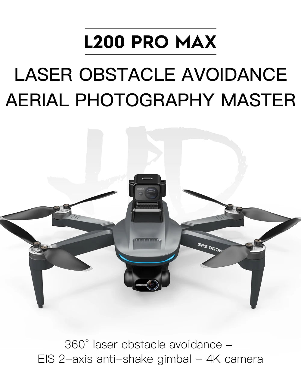 L200 PRO MAX GPS Drone with 2-axis Gimbal Professional Anti-shake 4K HD Camera FPV Drone 360° Obstacle Avoidance Quadcopter Toys