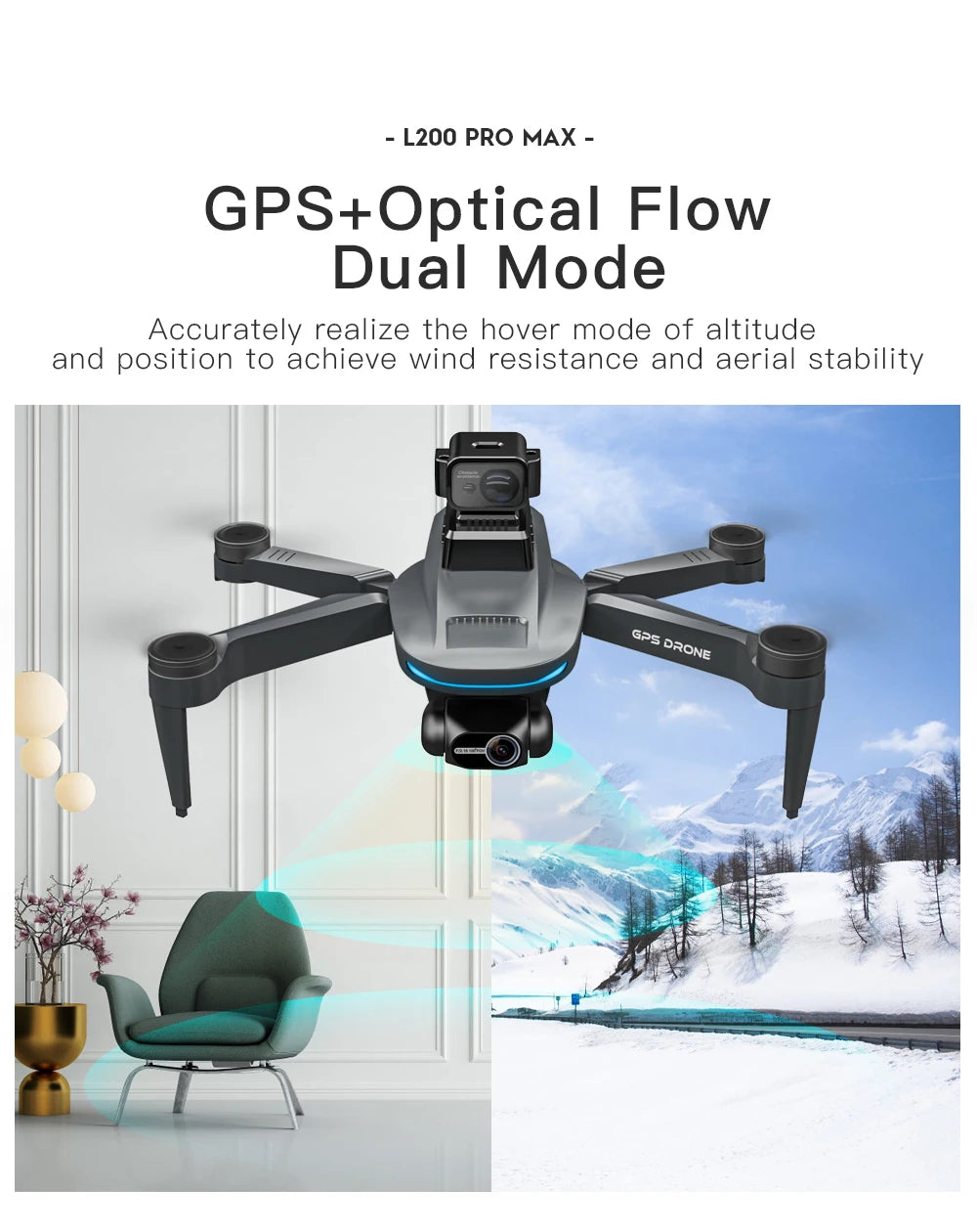 L200 PRO MAX GPS Drone with 2-axis Gimbal Professional Anti-shake 4K HD Camera FPV Drone 360° Obstacle Avoidance Quadcopter Toys