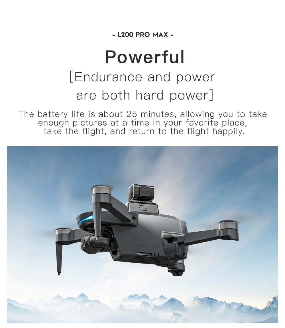 L200 PRO MAX GPS Drone with 2-axis Gimbal Professional Anti-shake 4K HD Camera FPV Drone 360° Obstacle Avoidance Quadcopter Toys