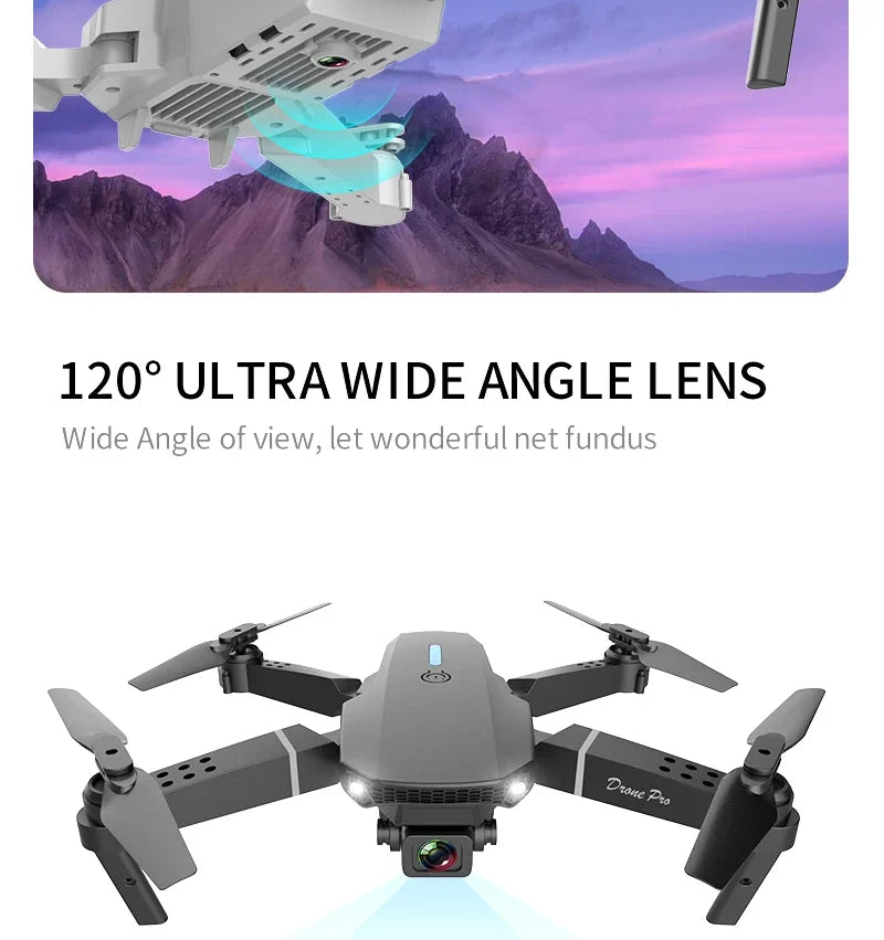 2025 New E88 Pro WiFi FPV Drone - 1080P/4K Single/Dual Camera, Wide-Angle HD, Altitude Hold, Foldable Quadcopter, RC Helicopter