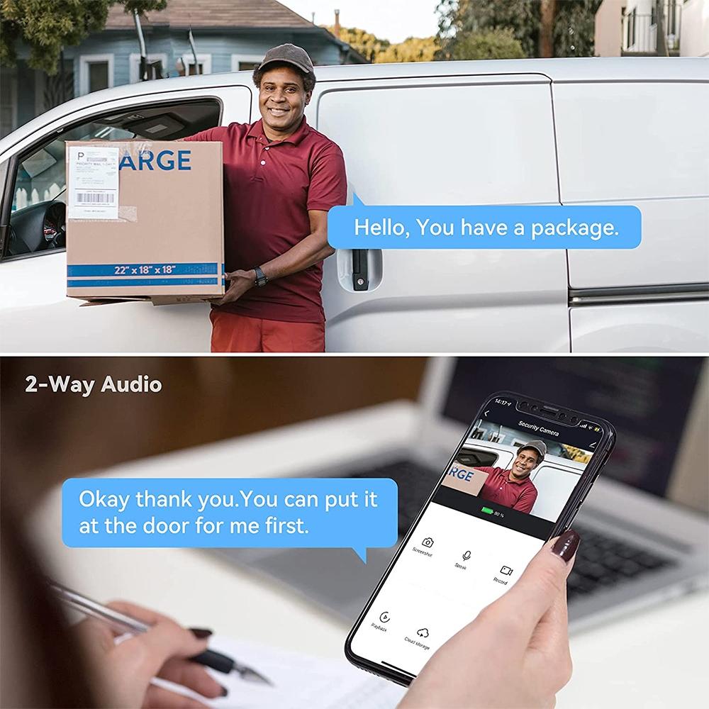 NNEDSZ 4.3 Inch Colour Screen Graffiti Hidden 1080P Wifi Smart Cat Eye Video Doorbell - White